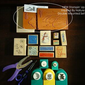 Stamps + Paper Punches + Scissors + Hand Punch Lot | Includes 1 NEW Stampin' Up